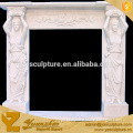 Stone Fireplace Mantel with standing life size lady statue